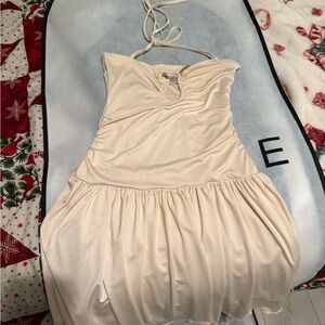 Oh Polly Cream Mini Dress